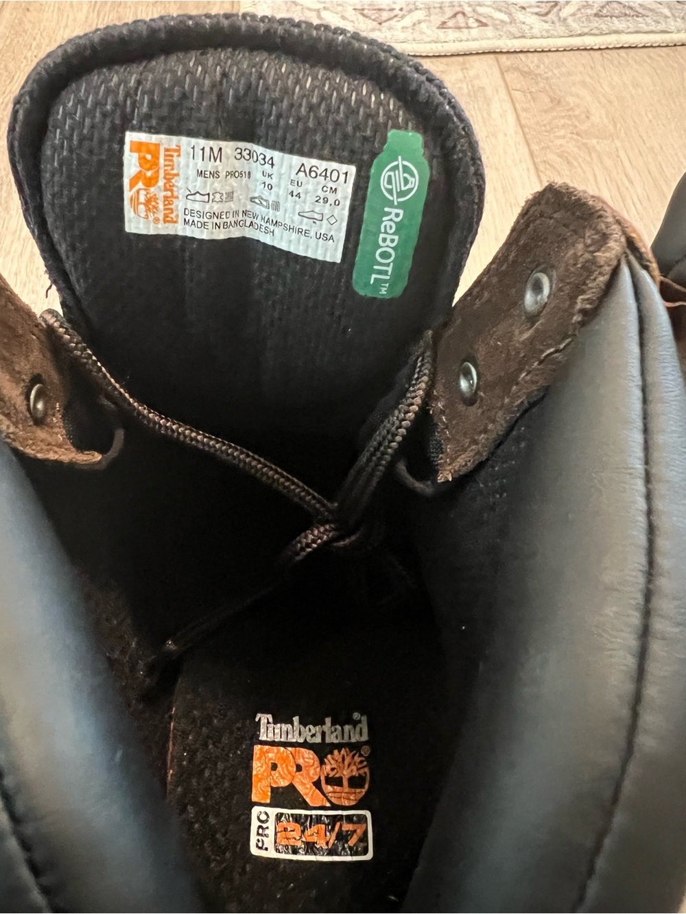 Timberland PRO Men's Brown Work Boots with Black Collar - Picture 4 of 4